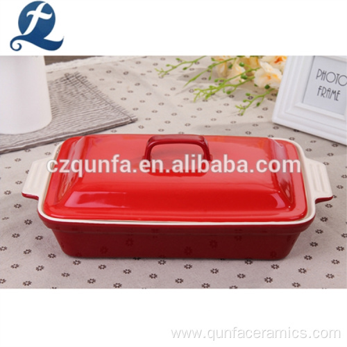 Custom Bake Tray With Ceramic Lid And Handle